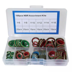 100/245Pcs Sealing Gasket Kit Metal Oil Drain Plug Gasket Assortment Kit M6-16/M6-30