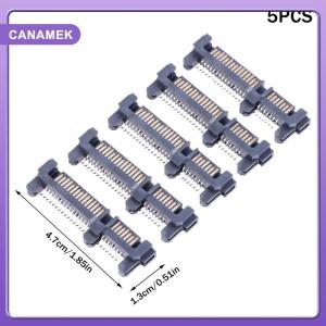 【CANAMEK】 5pcs SATA Interface Socket SSD Solid State Drive Seat 7+15P 22PIN Male Connector Seat Sinking Plate Patch Type Connector Port