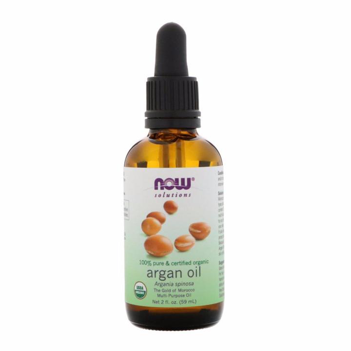 NOW Solutions, Organic Argan Oil, Certified Organic and 100% Pure, "Gold of Morocco" Multi-Purpose Oil, 2-Ounce (59ml)