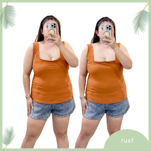 NF REVERSIBLE SQUARE NECK SCOOP NECK | Double Lining Front and Back Basic Sleeveless Tank Top