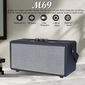 M69 Compact Portable Handbag Wireless Speaker Shocking Sound Effects Bluetooth V5.3