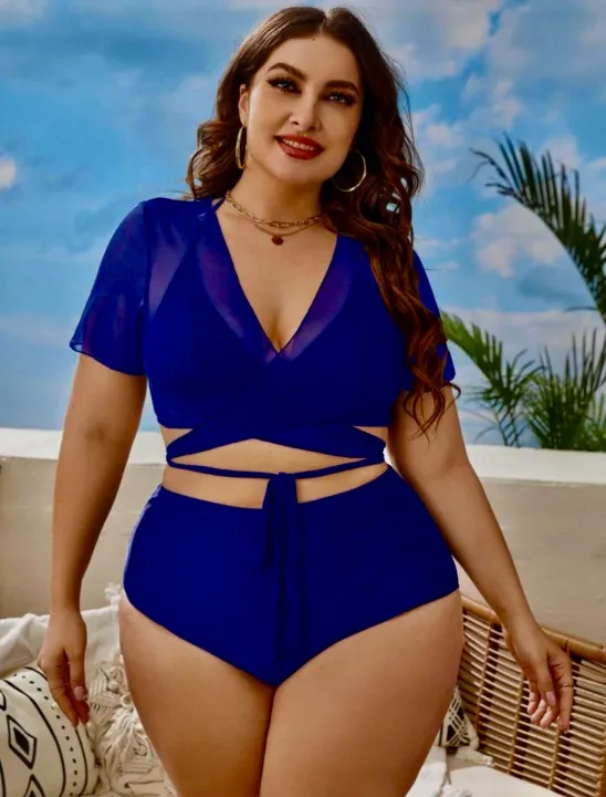 New fashion summer outfit for women plus size swimsuit 3in1 bikini