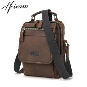 Hiram Nam Da Bò Sáp Ngựa Điên Túi Đeo Chéo Vai Tote Túi xách dung tích lớn Thương hiệu nhiều túi túi nam cho 7.9 iPad