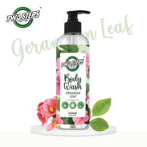 Two Steps Body Care Geranium Leaf Perfume Body Wash / Body Shower 500ml Flower Scented Moisturizing Body Wash