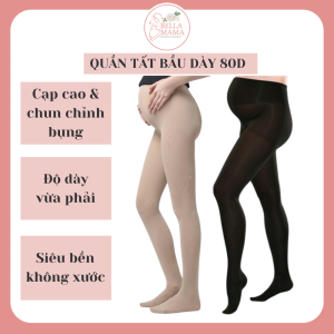 Quần Tất Bầu Dày 80D Siêu Ấm Dai Co Dãn Chống Xước- Hàng Loại 1. Quần Tất Cho Mẹ Bầu Mùa Đông Chun Chỉnh Bụng 45-75Kg