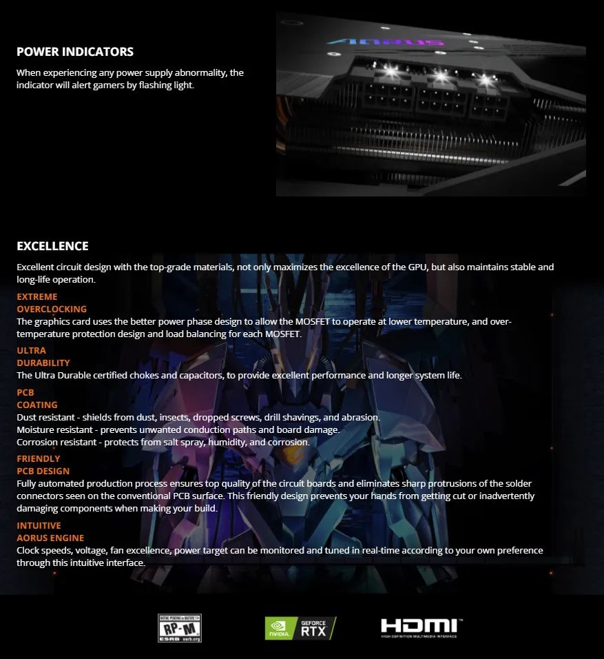 GIGABYTE AORUS GeForce RTX 3070 Ti Master 8GB GDDR6X PCI Express