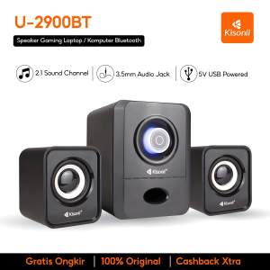 KISONLI Gaming Speaker Laptop/Komputer Bluetooth U2900BT Subwoofer LED Light With Rotatable Button
