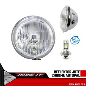 LAMPU DEPAN CB GL MP TIGER JUTE CB GL MP TIGER SCORPIO VIXION 5.75 KACA DATAR HEADLAMP LED RIDE IT