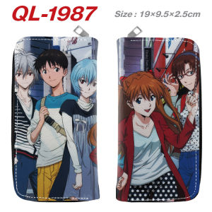 Ví kéo neon Genesis Evangelion màu sắc đầy đủ kẹp tiền ngăn đựng vé ví dài hoạt hình anime ví cầm tay ví tiền xu