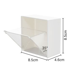 1Pcs Clear Plastic Wall Mounted Flip-top Storage Box/Bathroom Jewelry Cotton Swabs Makeup Organizer