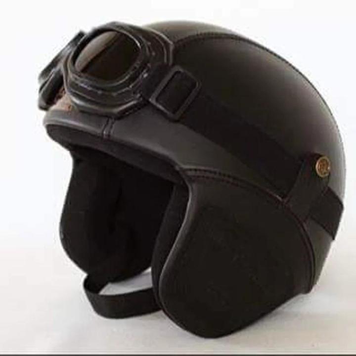 Helm Retro Vespa Kulit Clasic Kacamata Helm, Retro, Kulit