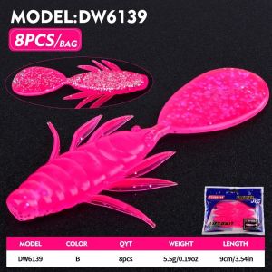 ADREE 16pcs 8 cái mỗi túi Mồi câu mềm Bộ 16 Cái Chiều dài 9CM Mồi câu nhân tạo Nhân tạo Động tác bơi lội kiểu đu quay Mồi câu cá tầm Câu cá nước mặn