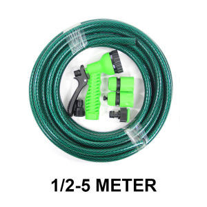 AMINI Paketan Selang Air 1/2 Inch 30 Meter Selang Hijau Selang Air Benang Anti Lumut Bening Semprotan Air Watergun 7 spray Selang Cuci mobil Siram Tanaman Garden Hose