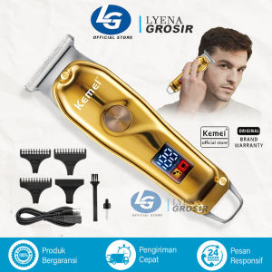 Alat Cukur Rambut Kemei KM 427 Hair Clipper LCD Display Cas T-blade 6800Rpm