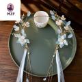 MZP Chinese Hair Accessories Retro Girl Hair Accessories Ancient Headwear Hair Band Chinese Wedding Bride Headpiece Metal Hairpin Tassel Ribbon Hanfu Hair Crown Ancient Style Hairpin Chinese Style Headwear Flower Headband. 