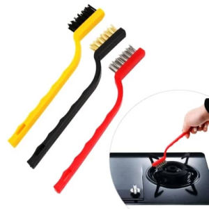 Set of 3 Mini Wire Brush Set Stainless Steel Wire Brush Stove Cleaning Brush Kitchen Stove Cleaning Rust Cleaner R0402