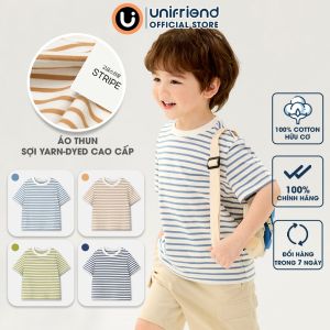 Áo thun ngắn tay vải cotton mềm mịn bé trai và bé gái Unifriend Hàn Quốc U900A. Size đại 2345 6 8 10 tuổi