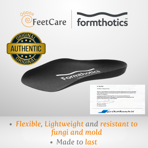 Formthotics Comfort Charcoal 3/4 Insoles | Orthotic Insoles | Proven Comfort | Balance Insole