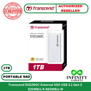 Transcend ESD260C 1TB Portable External SSD USB 3.1 Gen 2 520MB/s R 460MB/s W