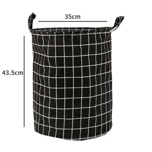 Nordic Style Clothes Storage Box Hamper Storage Bucket Cotton and Linen Storage Basket Storage Bucket Dirty Clothes Basket Household Wardrobe Folding Storage