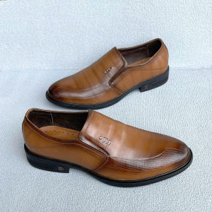 Giày Tây Nam Da Bò Không Dây Trường Hải 2 Màu Nâu Đen GT304