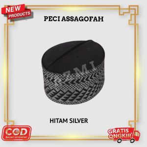 Terbaru Peci Assagofah Anak Hitam Silver Peci Kopiah Haji Assagofah Anak anak Termurah