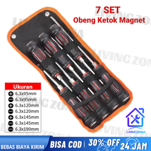 7PCS/SET Obeng Ketok Magnet Phillips Dan Plus Obeng Tip Magnetic Multifungsi Screwdriver Tip Magnetik Chrome Vanadium Obeng