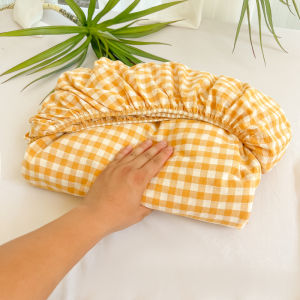 Dansunreve Plaid Bed Sheet Class A Fitted Bedsheet Japanese Style Mattress Cover Single/Super Single/Queen/King/Super King 格子床笠