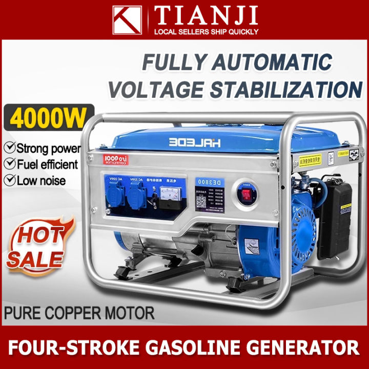 Generator Four Stroke Gasoline Generator 4000W Engine Dual Protection