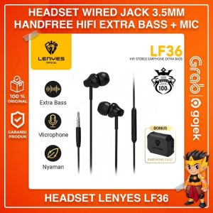 Headset Handsfree Lenyes LF36 Stereo Bass Music Telfon Gaming With Mic