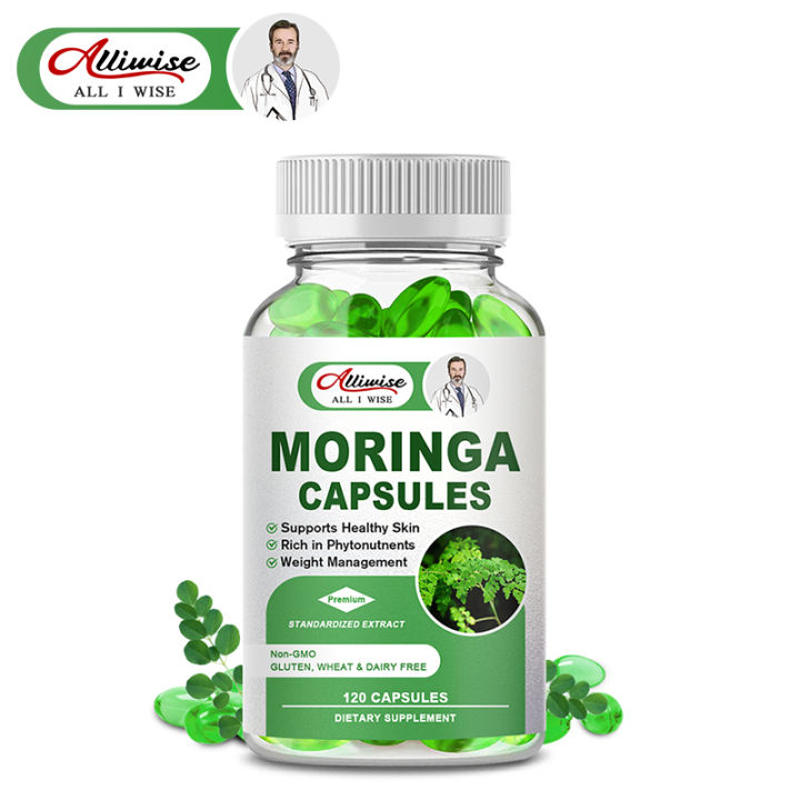 Alliwise Moringa Leaves Capsules Vitamins For Promote Metabolism ...