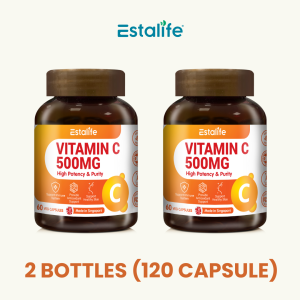 Estalife Vitamin C 500mg Daily Dose | Immune Support | Antioxidant | 60 Veg Capsules