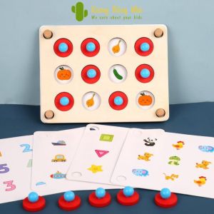 Đồ Chơi Lật Hình Ghi Nhớ Bằng Gỗ Rèn Luyện Trí Nhớ Cho Bé Size Nhỏ Xương Rồng Nhỏ