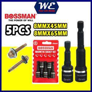 BOSSMAN BSB845 / BSB865 5PCS 8MM x 45MM/65MM Magnetic Socket Bit