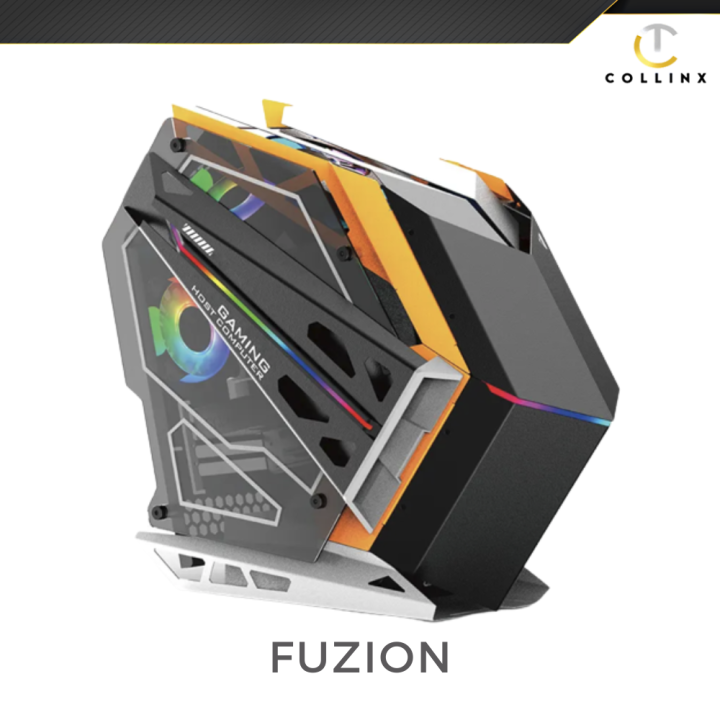 Fuzion Crusader Robot Black Case | Micro ATX Gaming Case | High Quality | Collinx Computer