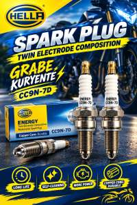 FOR KAWASAKI BAJAJ DLSCOVER 200 HELLA CC9N-7D Twin Electrode Motorcycle Spark Plug – Copper Core Long Life & Self-Cleaning