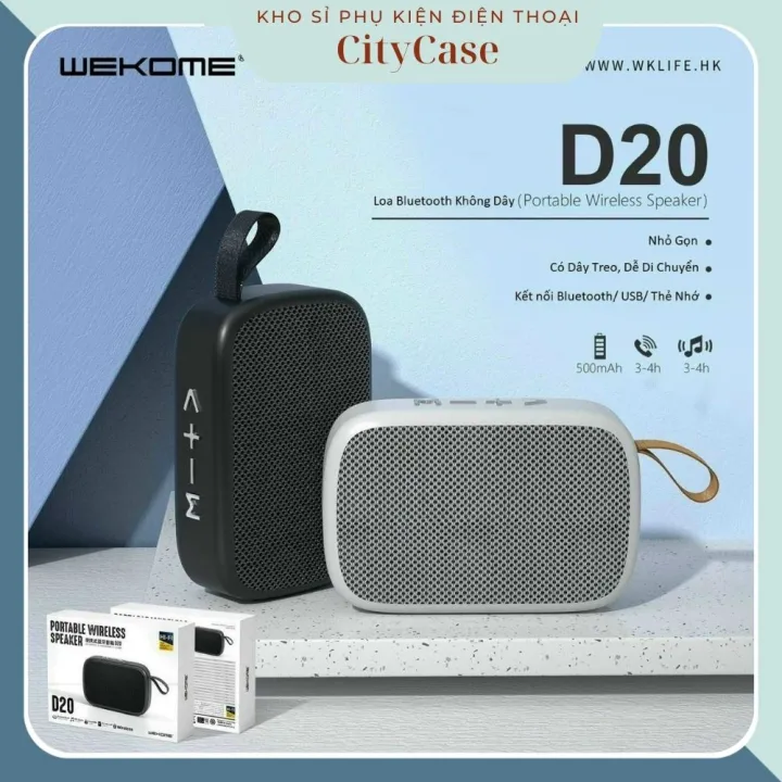 [NEW 2023] Loa Bluetooth Không WK DESIGN D20 Hỗ Trợ Thẻ Nhớ, USB, Pin ...