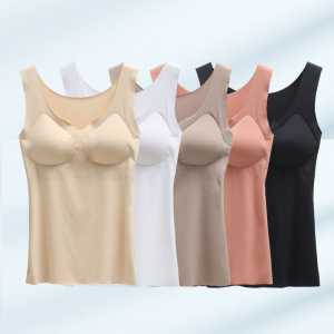 Premium Seamless Padded Ice Silk Singlet Top Camisole Women