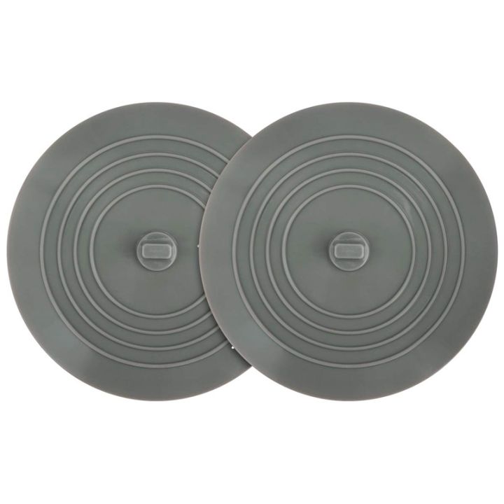 Universal Silicone Drain Stoppers (2-Pack) - Flexible Plugs For Kitchen Sink, Bathtub, And Bathroom - Black & Gray
