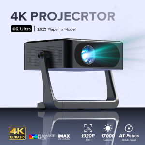 【17000Lumen】Apexus C6 Ultra Projector 1920P Full HD 4K playback 360 degree rotation standAndroid 9.0 700 ANSI 17000 lumens Autofocus/Motor-focus WiFi and BT 6.0 Seal machine 4 Calibration US plug Home theater projector | office projector | Teac