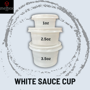 [50 pcs] White Sauce Salad Cup with Lid Disposable 1oz 2.5oz 2oz