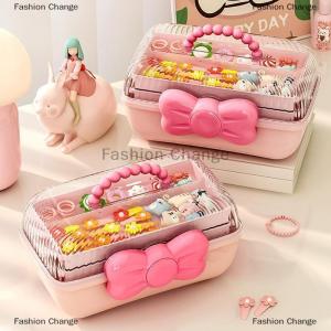 [COD] Fashion Change Multi-layer Hairpin Organizer Cute Girl Jewelry Case Head Rope Headband Display Rack Childrens Hair Accessories Storage Box