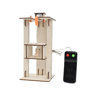 Gifted Education DIY Wire Control Elevator Lift Kids Science Educational Wooden