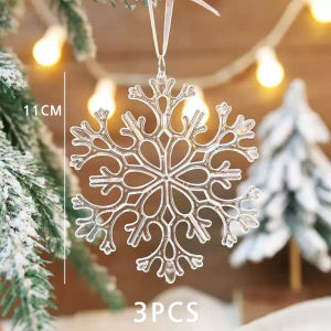 12 Pcs/Pack Christmas Transparent crystal Snowflake Icicle Simulation Pendants Christmas tree decor ornaments