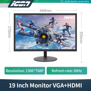 ICON Monitor Computer 19" 22" 24" 27" inch Gaming Monitor HD 1080p 75Hz with HDMI VGA Support Wall Hanging for PC Led Monitor