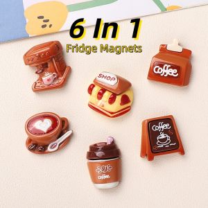 {SG Local} Mini Set of 6 Design Coffee Family And Set Of 5 Food Family Refrigerator Magnets