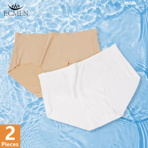 ECMLN 2Pcs Ice Silk Women Panties Plus Size L-3XL Seamless Comfortable Briefs Breathable Underwear