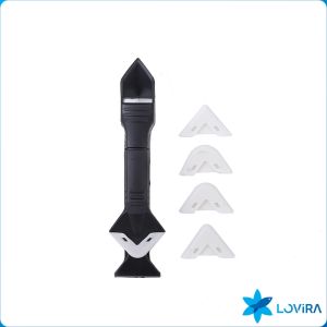 LoviRa Silicone Caulking Scraper Tools Silicone Caulking Scraper Tool With Replaceable Silicone Pads
