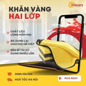 Khăn Lau Đa Năng Microfiber 2 Mặt Vàng - Xám Siêu Thấm Cực Dày Không Đổ Lông Chuyên Dụng Cho Ô Tô Xe Hơi