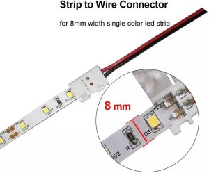 Cút nối đèn led 2 dây không hàn cho led 12V 24V rộng 8mm và 10mm led 2835 và 5050
